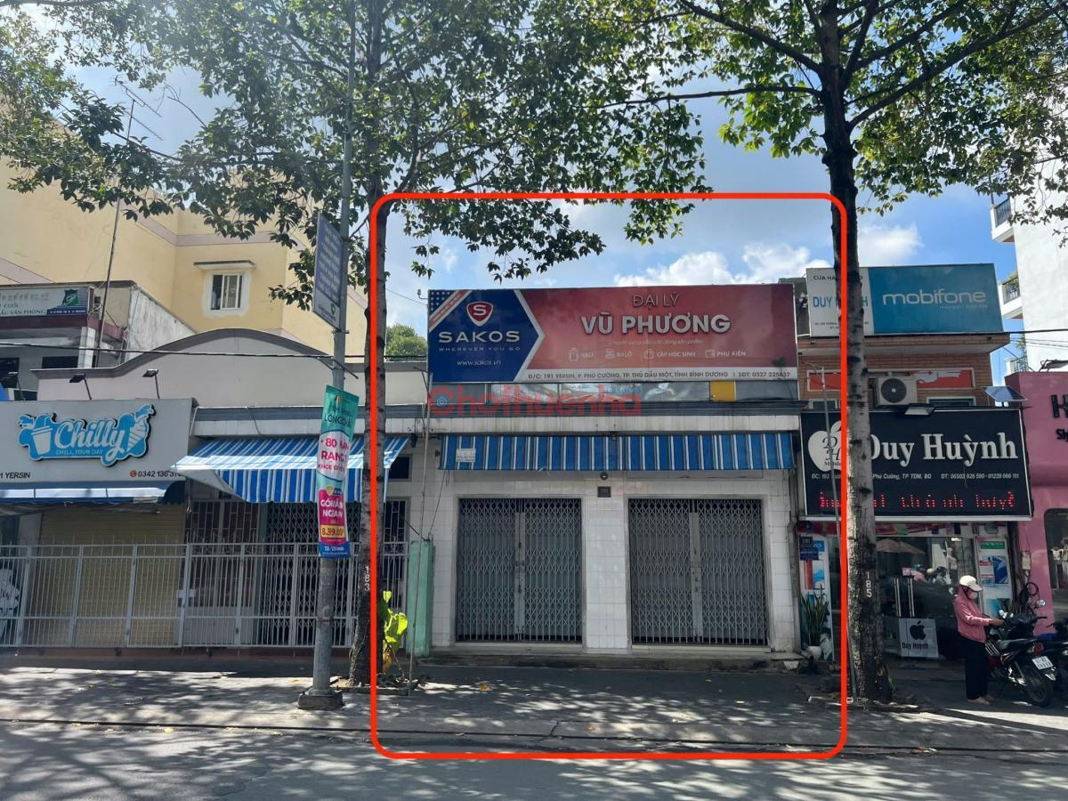 Cho Thuê Nhà Mặt Tiền 191 Yersin, Thành Phố Thủ Dầu Một, Tỉnh Bình Dương