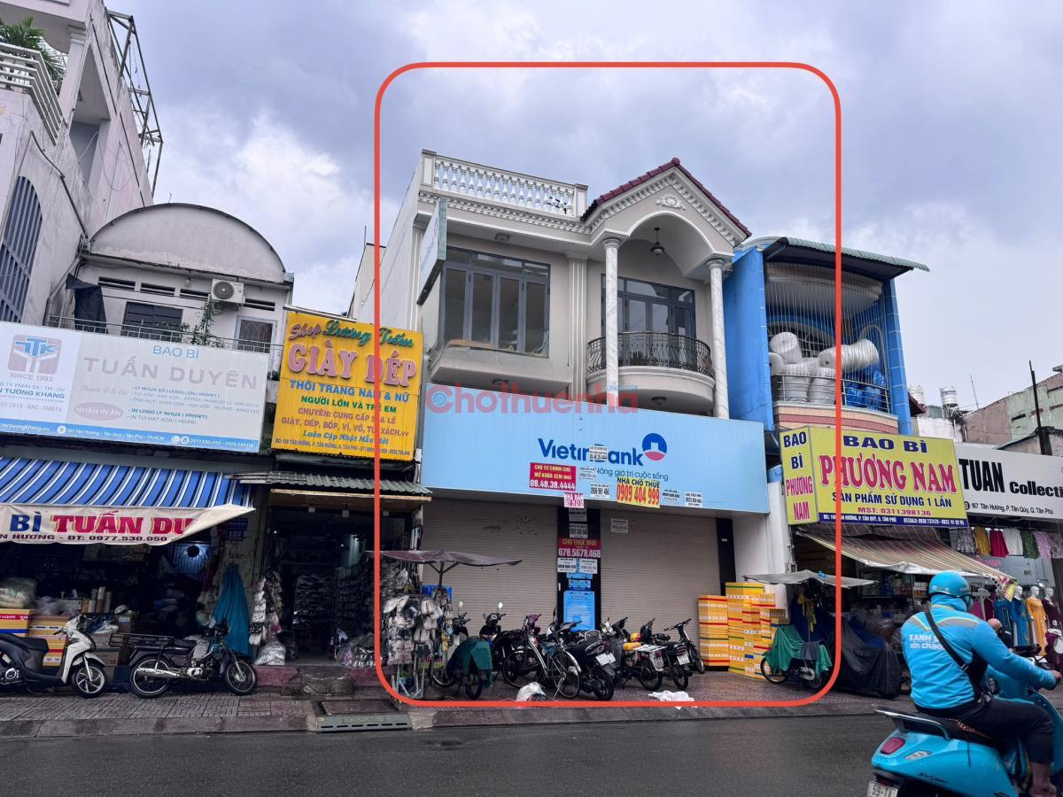 Cho Thuê Nhà Mặt Tiền 161-163 Tân Hương, Quận Tân Phú. Ngay Chợ Tân Hương